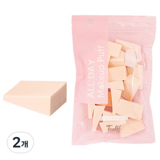 Toolif All Day 切塊粉撲 20入, 膚色, 2個