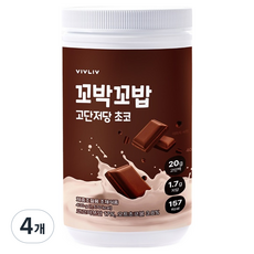 꼬박꼬밥 고단저당 단백질 쉐이크 초코 대용량, 4개, 400g