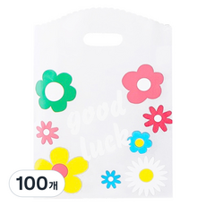 마켓감성 손잡이 팬시 비닐백, 굿플라워, 100개