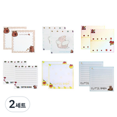 MS Corporation Cutiebara 水豚便利貼 6款 x 2入組, 混合顏色, 2套