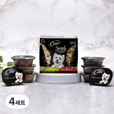 시저 생후 1년 이상 강아지 심플리 버라이어티 습식사료, 닭+소, 296g, 4세트