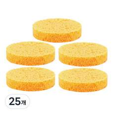 주트 해면 골드 셀룰로오스 스펀지 15mm, 25개, 옐로우