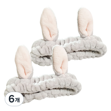 鬧騰姐妹 兔耳洗臉髮帶, 6個, 灰色