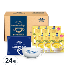 歐洲 Fontana 甜玉米杯湯+陶瓷馬克杯, 360g, 4組