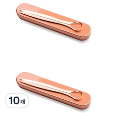 위드리빙 스테인레스 심플 혀클리너 로즈 골드 + 하드케이스, 10세트