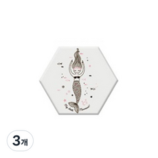 미끄럼 방지 규조토 컵받침, 12인어공주, 3개