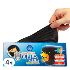 이지스마스크 일회용 마스크 성인용, 50개입, 4개, 불랙
