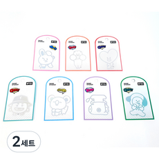 BT21 샤인스티커 7종, 혼합 색상, 2세트