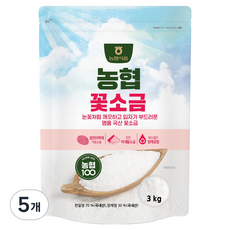 농협100 농협식품 명품 천일염 꽃소금, 5개, 3kg
