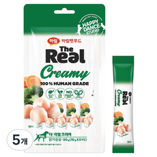 하림펫푸드더리얼 강아지 크리미 짜먹는 간식, 닭가슴살, 50g, 5개