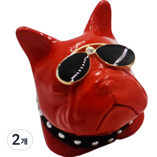 후니데일리 불독 차량용 석고방향제 레드, 2개, 머스크