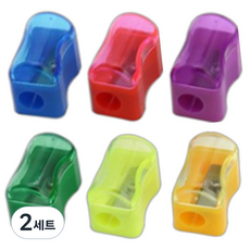 Black Tree 簡約彩虹便攜式削鉛筆機 6件組, 2套, 混色