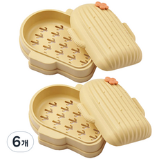 THE ZAKKA 仙人掌瀝水肥皂盒 肥皂架, 6個, 黃色