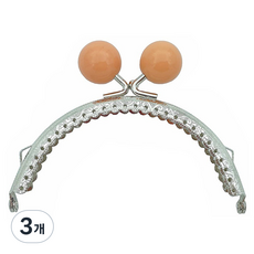 마다꾸미 둥근 프레임 동전지갑 만들기 진주구슬 10.5cm, 오렌지, 3개