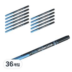 munhwA 雙頭底線螢光筆, 36個, 藍色