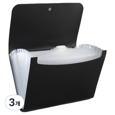 Fuora 時尚13格文件袋, 黑色, 3個