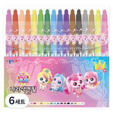 캐치티니핑 나라색연필 16종 세트, 6세트, 16색