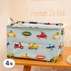 All High布質方形衣物書本化妝品收納籃, 33輛卡通車, 4個