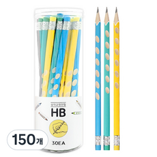 DADA 花朵矯正用三角握筆鉛筆 HB, 藍色 + 薄荷綠 + 黃色, 150個