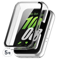 루아러블 갤럭시 핏3 액정보호 강화유리 필름 풀커버 케이스, 투명, 5개