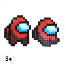블럭통 DIY 디폼블럭 + 도안 + 가방고리 2p 세트, 12-1 미니빨강(블럭), 랜덤발송(가방고리), 3개