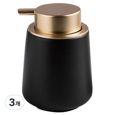 THE ZAKKA 多用途陶瓷按壓瓶 400ml, 3個, 黑色