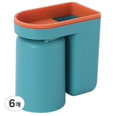 ETUDIER 칫솔걸이 양치컵 일체형, 그린, 6개