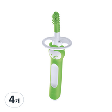 맘베이비 아기 이앓이 마사지 실리콘 칫솔, 그린, 4개