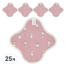 eechae 純棉衛生棉粉紅色, 1入, 25個, 內褲護墊