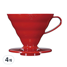 하리오 Dripper V60 02 레드, 4개, 02R