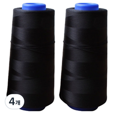 ButtonKing 高彈性縫紉線 拷克線 2500m, 黑色, 4個