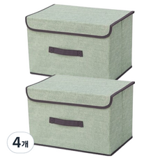 Palla Living 可折疊附蓋收納箱, 4個, 綠色