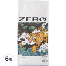 헬로모닝 제로 다크블랜드 원두 6p, 홀빈(분쇄안함), 500g, 6개