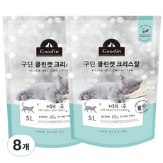 구딘 고양이 클린캣 크리스탈 실리카 배변모래, 5L, 8개, 레몬향