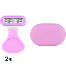 collorp Purple Bean攜帶式女性除毛刀+保護套組 紫色, 2個, 1入