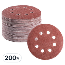 OON 圓形砂紙 研磨砂紙 8孔 240目 125mm, 200個