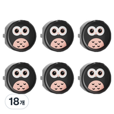 貓頭鷹插座安全蓋, 黑色, 18個