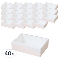 長方形抽屜盒, 白色, 40個