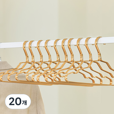 Likehouse 超輕量鋁製防滑衣架 寬版, 金色, 20個