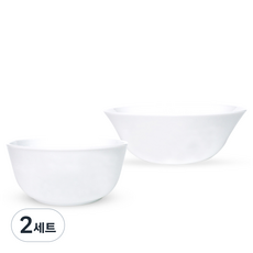 Bacile 餐具組, 2套, 飯碗 + 湯碗, 純白色