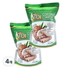 椰子捲心酥 班蘭口味, 80g, 4包