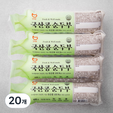 생채움 국산콩 순두부, 400g, 20개