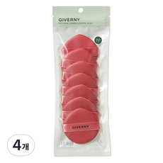 GIVERNY 密合氣墊粉撲, 4個, 紅色