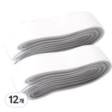 동대문단추왕 납작 고탄력 이중직 고무밴드 15mm, 화이트, 12개