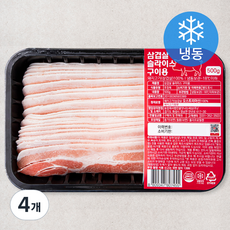 꿀맛나는세상 삼겹살 슬라이스 구이용 (냉동), 500g, 4개