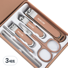 살림쏙 휴대용 발톱 손톱깍이 6종 세트, 3세트, 브라운