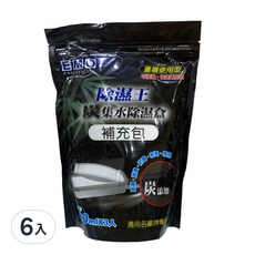 EMO除濕王 炭集水盒 除濕劑 補充包, 600g, 6入