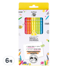 munhwA The Kids三角鉛筆 B 10種組, 粉紅色 + 橘色 + 黃色 + 淺綠色 + 藍色, 6套