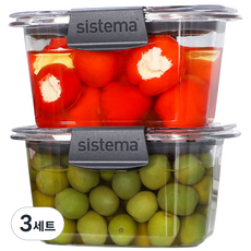Sistema 브릴리언스 트라이탄 밀폐용기, 3세트, 380ml(2P)