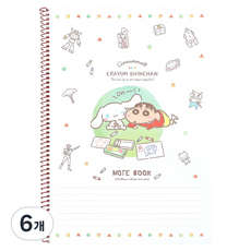 산리오 시나모롤 짱구는 못말려 원링노트 같이놀자, 혼합색상, 6개